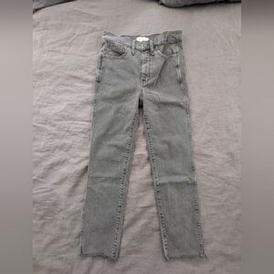 Madewell Faded Gray Cropped Straight Jeans